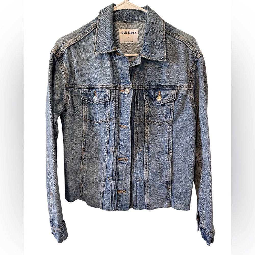 NWTS Old Navy Women's Light Blue Jean Jacket Classic Button Up Size Small